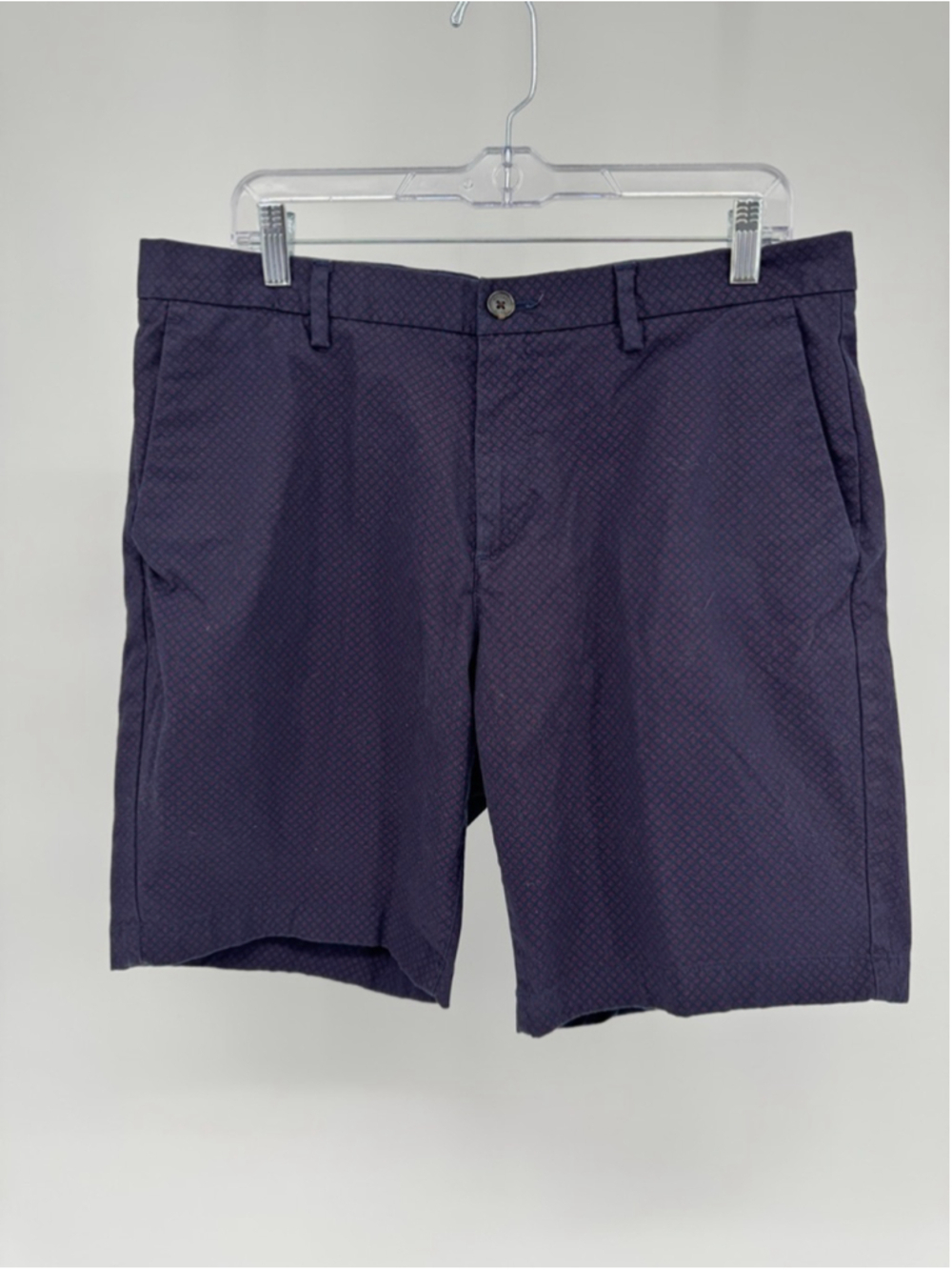 Michael Kors Men's Navy Burgundy Flat Front Shorts Waist 34